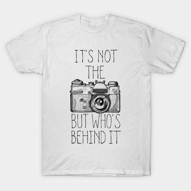 Camera black ink T-Shirt by BITICOL